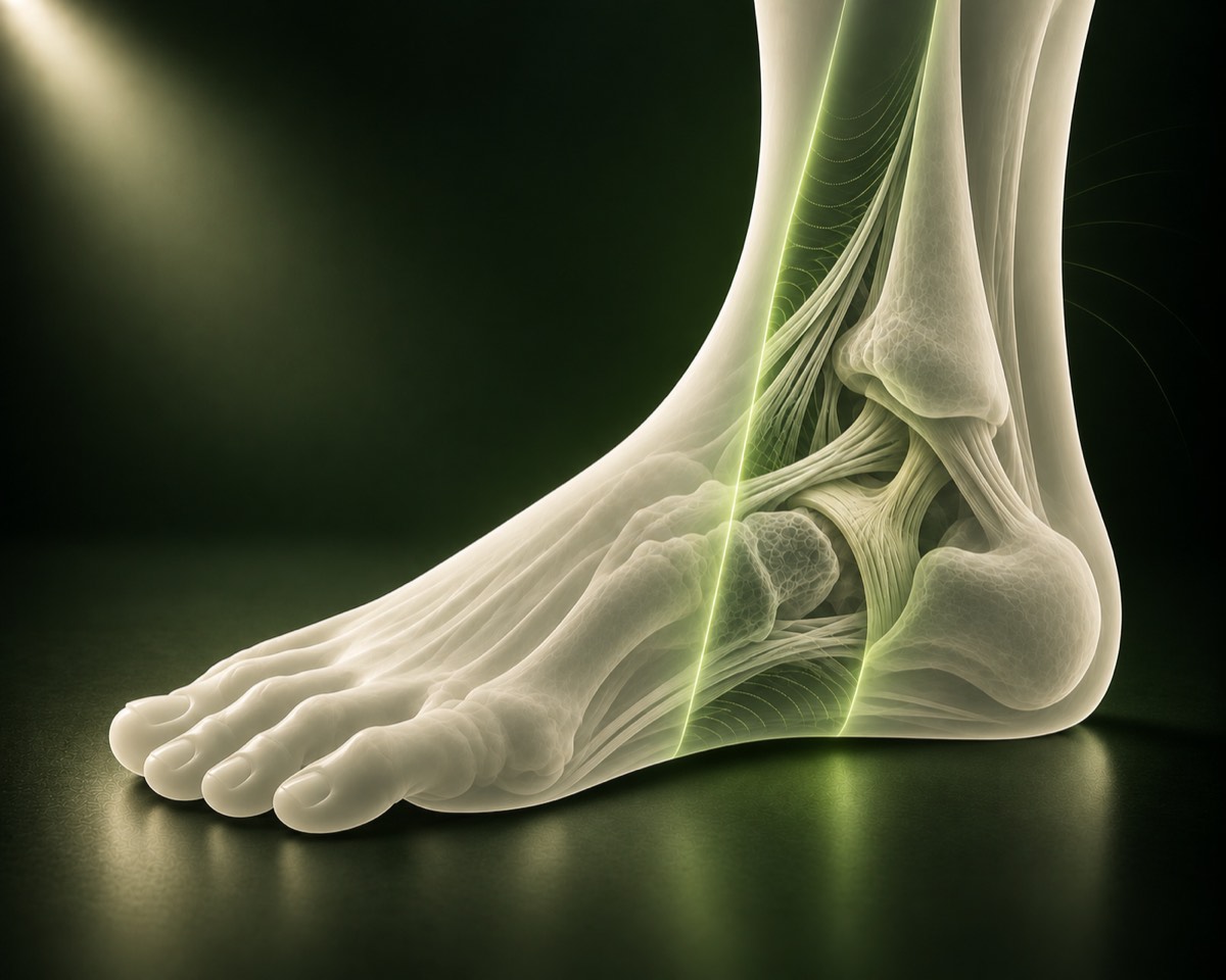 Illustration of the structures of the foot and ankle