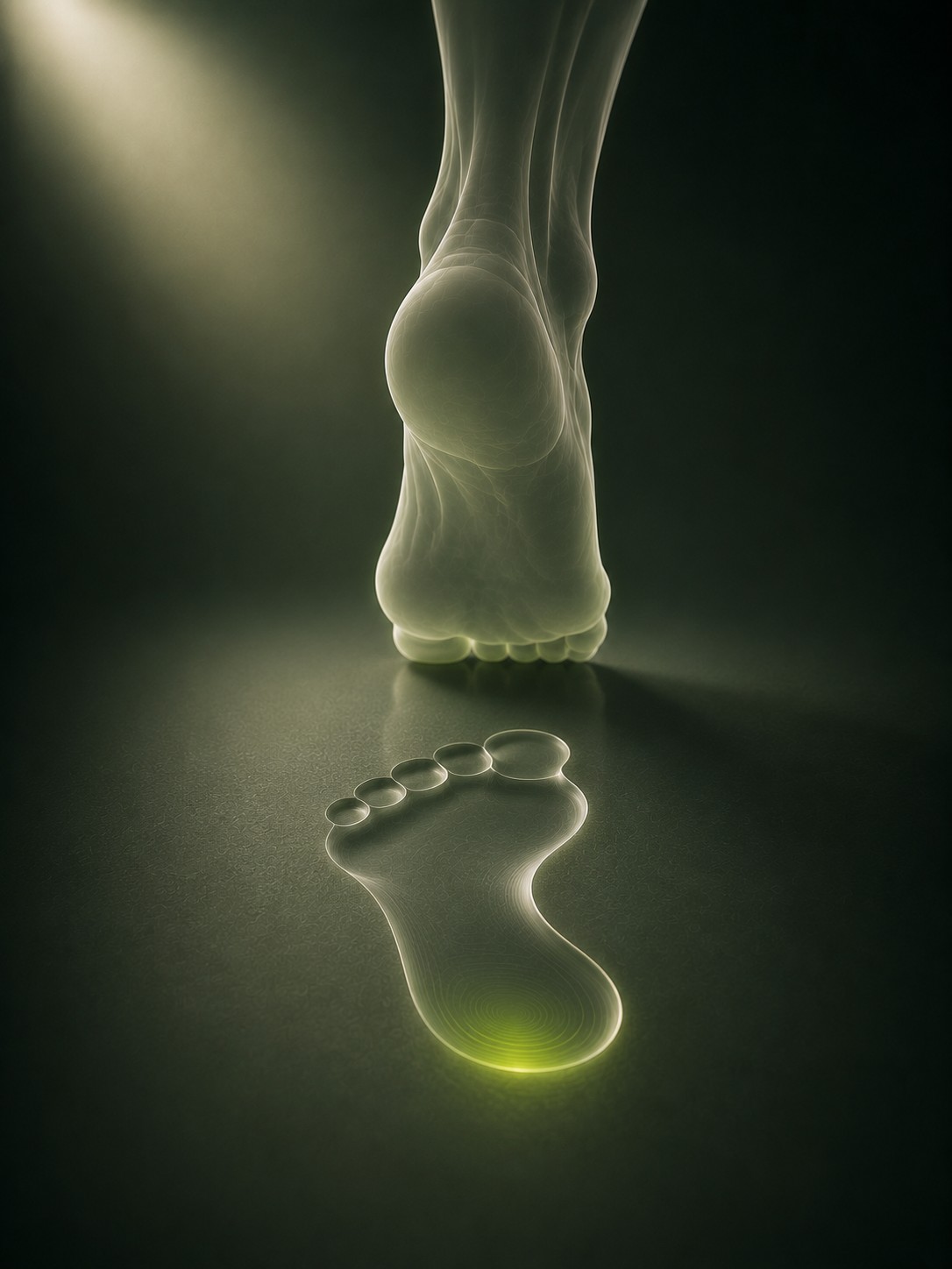 Illustration of a foot and footprint
